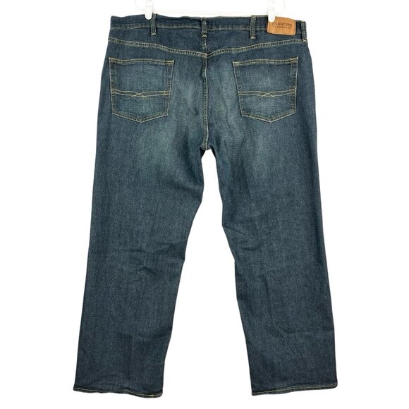 Signature Levi Strauss Men's S61 Relaxed Blue Jeans 42x30 Straight Leg Stretch - Picture 2 of 12